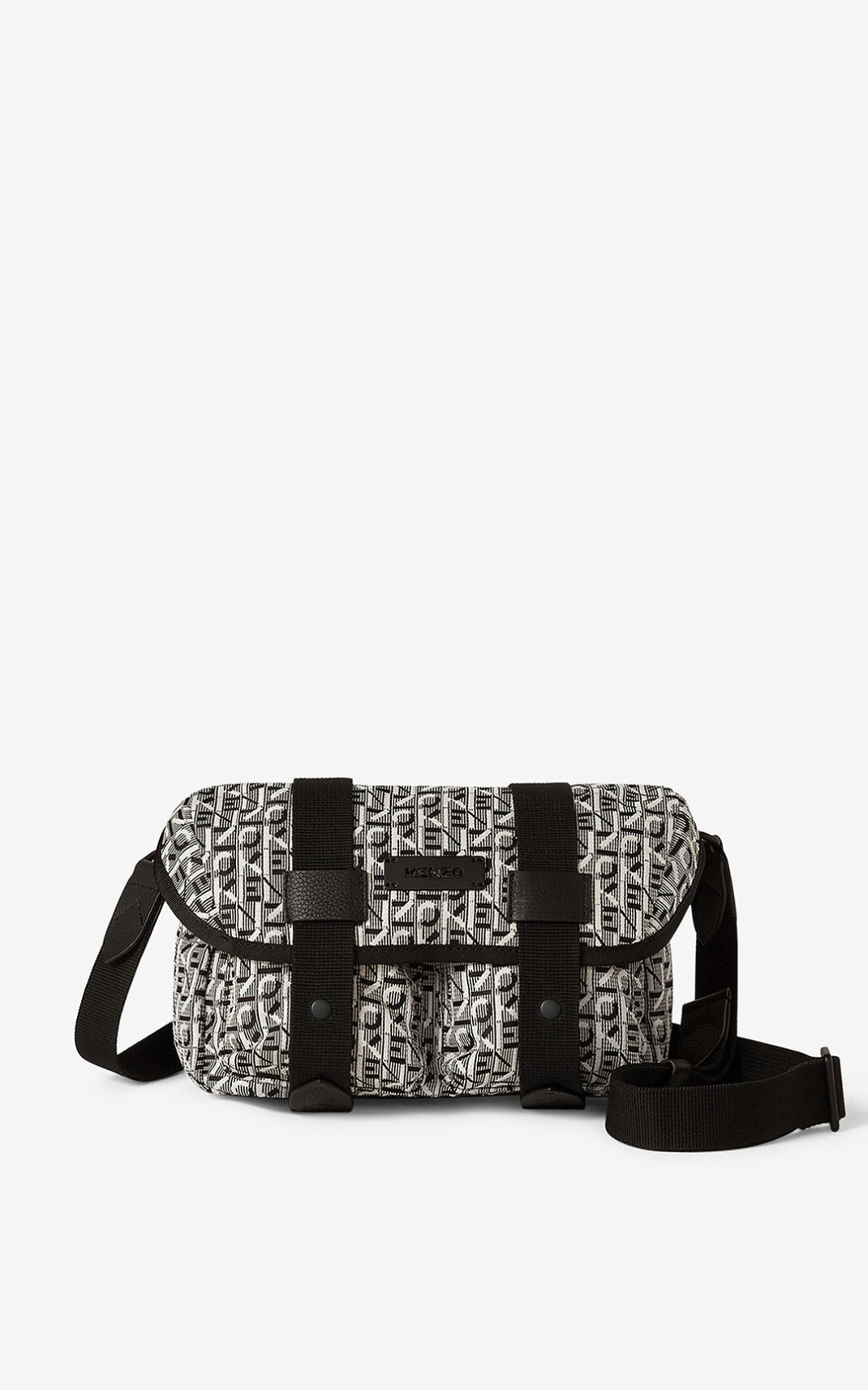 Kenzo Courier jacquard Moška Torbica Za Okoli Pasu Siva SI-2130535